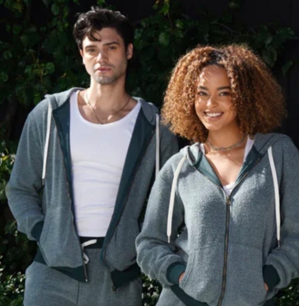 NWT FEAT Rainforest Green Blanket Blend Full Zip Hoodie medium